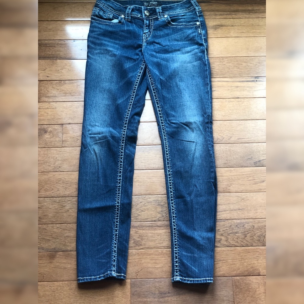 Silver skinny jeans